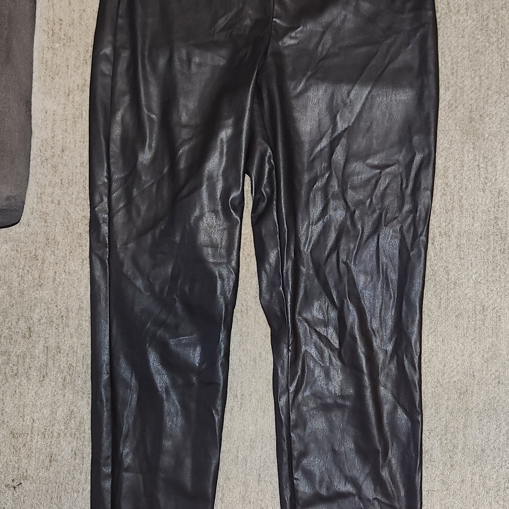 J. Crew Black Leather-Style Pants